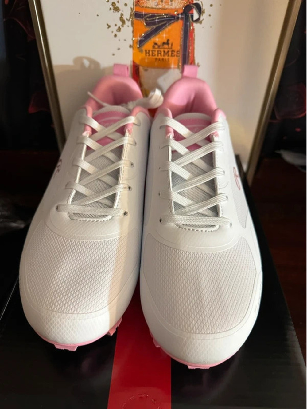 Rawlings Womens Pink and White Softball Cleat Size 10 New in Box - Picture 7 of 7